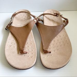 Vionic Kirra Brown Leather Orthaheel Sandals